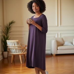 Talbots Woman Deep Purple Stretch Dress Size 18 WP